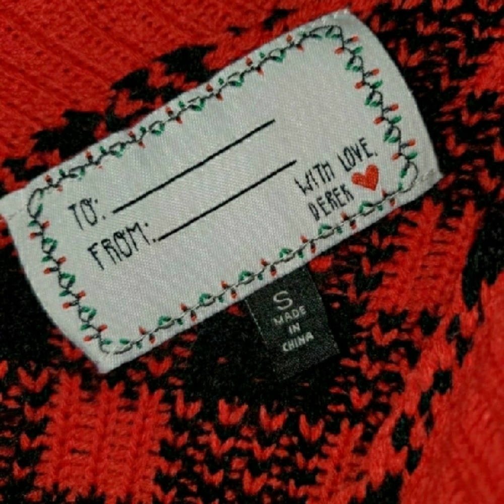 Festive Holiday Bundle Buffalo Plaid Candy Cane Sweater & Stocking Earrings - Picture 4 of 5